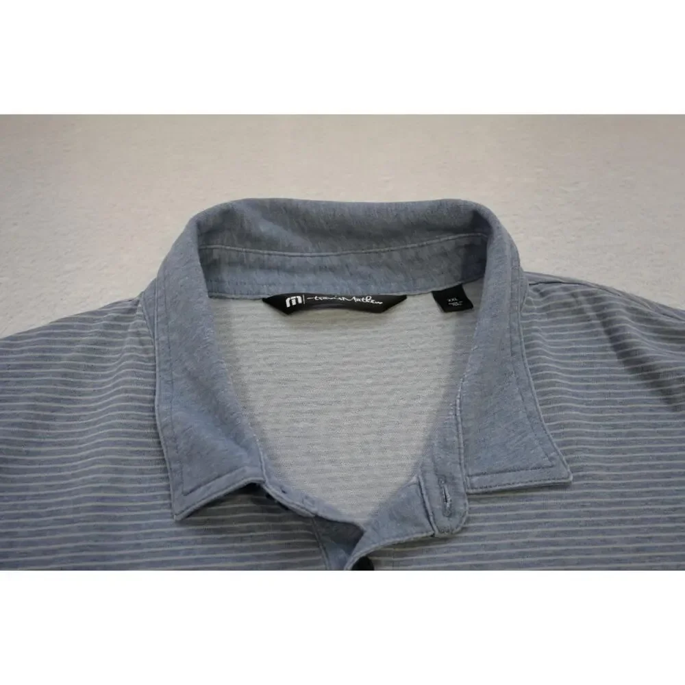 Travis Mathew Golf Polo Striped Pima Poly Stretch Golf Shirt Mens Size 2XL XXL - Picture 7 of 11